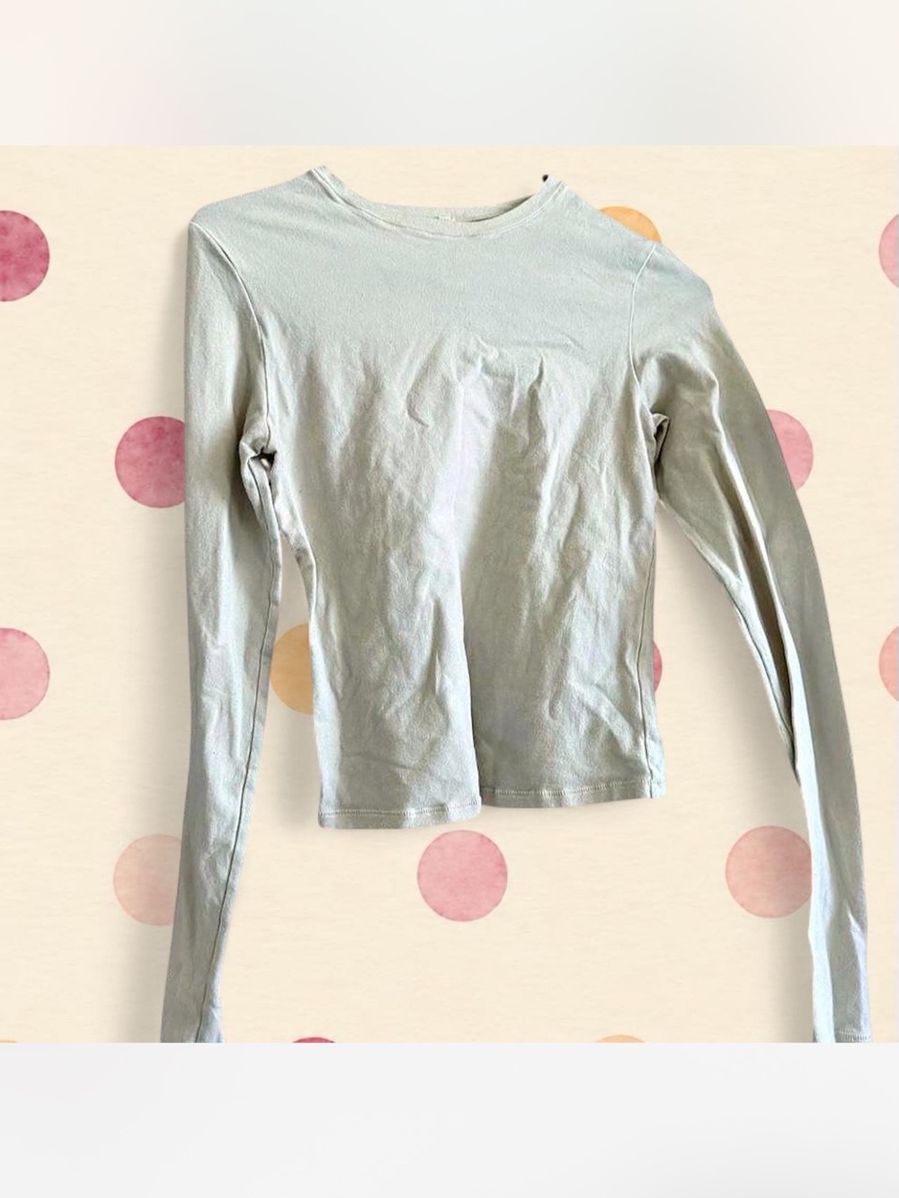 SKIMS Long-Sleeve Crewneck Top — Cream